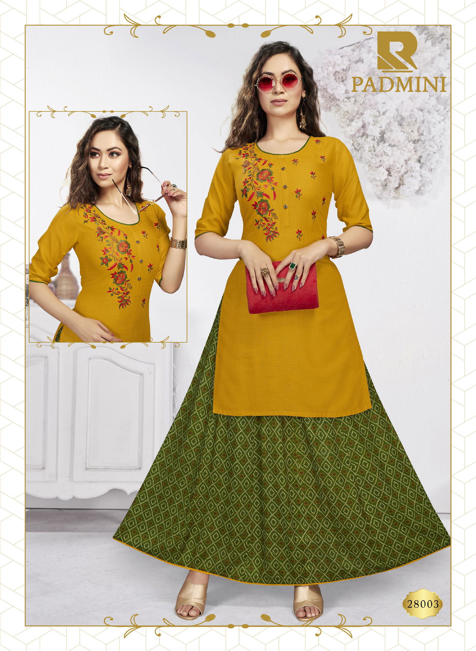 Raashi Padmini Rayon Fancy Ethnic Wear Top With Skirt Collection